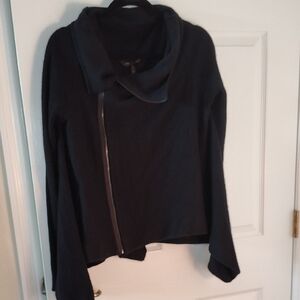 BCBGMaxAzria Black Cowl Neck Sweater with Zipper